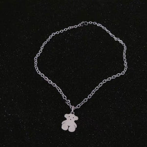 Gioielli estetici della collana della ragazza dell'acciaio inossidabile del pendente dell'orso di strada del pendente dell'acciaio di titanio della discoteca della terra fredda hip-hop coreana 
