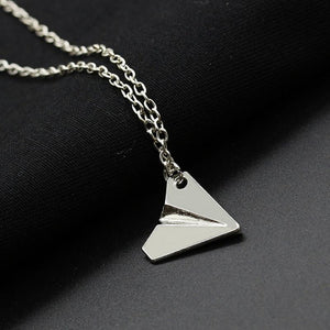 Korean Simple Necklace Personality Paper Airplane Necklace Hollow Lotus  Animal Paw Pendant Necklace Love Heart Necklace