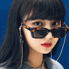 Carica l&#39;immagine nel visualizzatore di Gallery, Korean Style Small Rectangular Female Sunglasses Retro Shade Small Glasses Leopard Print Hip-hop Transparent Sunglasses