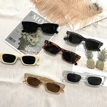 Load image into Gallery viewer, Korean Style Small Rectangular Female Sunglasses Retro Shade Small Glasses Leopard Print Hip-hop Transparent Sunglasses