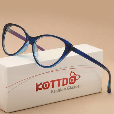 Kottdo Vintage Cat Eye Glasses Frame Women Eyeglasses Optical Plastic Clear Glasses Men Myopia Glasses for Unisex Eyewear
