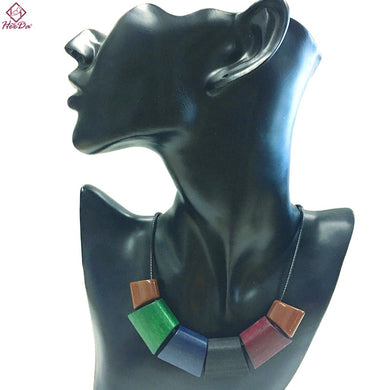 2018 Graceful Wood Beads Pendant&necklace for Women Fashion Simple Green Rope Wooden Chokers Vintage Red Bead Accessories