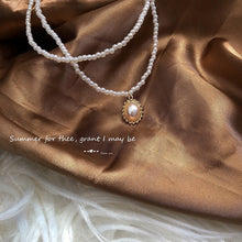 Load image into Gallery viewer, Fashion Beaded Pearl Necklace Women Cute Gold silver color Double Layer Chain Pendant Choker Korean Jewelry 2020 wholesale