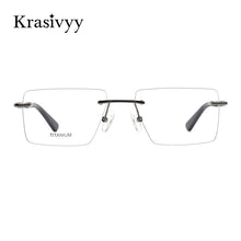 Load image into Gallery viewer, Krasivyy 2022 Pure Titanium Rimless Glasses Frame Men Top Quality Myopia Optical Prescription Eyeglasses  Male Square Eyewear