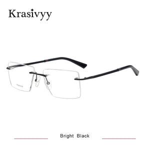 Krasivyy 2022 Pure Titanium Rimless Glasses Frame Men Top Quality Myopia Optical Prescription Eyeglasses  Male Square Eyewear