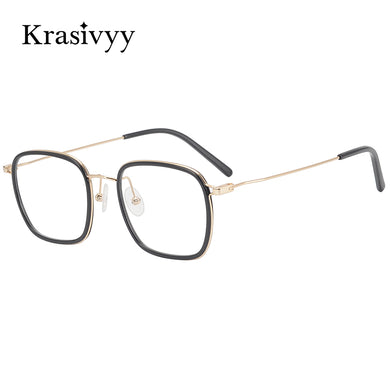 Krasivyy 2023 Pure Titanium Glasses Frame Men Ultralight Optical Prescription Eyewear Women Classic Square Eyeglasses Frames