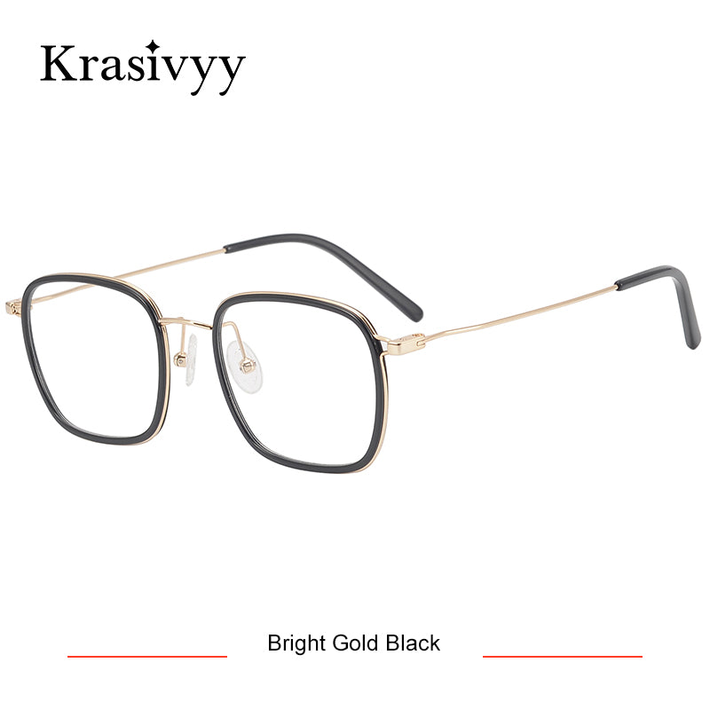 Krasivyy 2023 Pure Titanium Glasses Frame Men Ultralight Optical Prescription Eyewear Women Classic Square Eyeglasses Frames