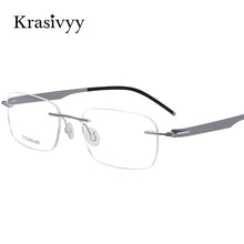 Load image into Gallery viewer, Krasivyy  2023 Pure Titanium Rimless Glasses Frame Men Myopia Prescription Eyeglasses Women Korean Screwless Optical Eyewear