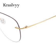 Load image into Gallery viewer, Krasivyy 2023 Rimless Pilot Eyewear Men Ultralight Optical Prescription Eyeglasses Women Pure Titanium Myopia Glasses Frame