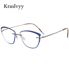 Load image into Gallery viewer, Krasivyy Acetate Titanium Glasses Frame Women 2023 Cat Eye Prescription Eyeglasses Ultralight Rimless Optical Myopia Eyewear