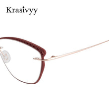 Load image into Gallery viewer, Krasivyy Acetate Titanium Glasses Frame Women 2023 Cat Eye Prescription Eyeglasses Ultralight Rimless Optical Myopia Eyewear