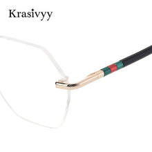 Load image into Gallery viewer, Krasivyy B Titanium Frameless Glasses Men Ultralight Hexagonal Lens Optical Prescription Eyeglasses Women Israel Rimless Eyewear