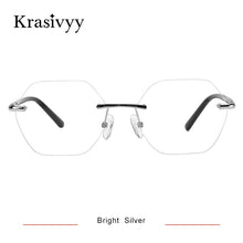 Load image into Gallery viewer, Krasivyy B Titanium Frameless Glasses Men Ultralight Hexagonal Lens Optical Prescription Eyeglasses Women Israel Rimless Eyewear