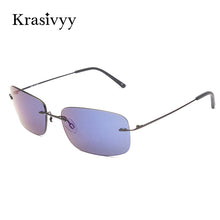 Load image into Gallery viewer, Krasivyy BRAND 2023 B Titanium Rimless Sunglasses Men  Nylon Lens Rectangle Driving Sun Glasses Women Oculos De So