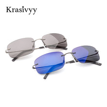 Load image into Gallery viewer, Krasivyy BRAND 2023 B Titanium Rimless Sunglasses Men  Nylon Lens Rectangle Driving Sun Glasses Women Oculos De So