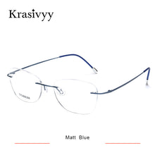 Load image into Gallery viewer, Krasivyy BRAND Pure Titanium Glasses Frame Women Ultralight Optical Prescription Eyeglasses Men Vintage Rimless Oval Eyewear