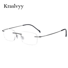 Load image into Gallery viewer, Krasivyy BRAND Pure Titanium Rimless glasses Frame Men Ultralight Screwless Myopia Prescription Eyewear Frameless Eyeglasses