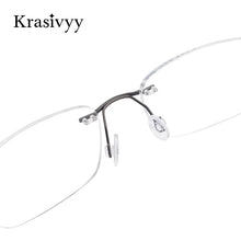 Load image into Gallery viewer, Krasivyy BRAND Pure Titanium Rimless glasses Frame Men Ultralight Screwless Myopia Prescription Eyewear Frameless Eyeglasses