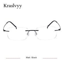 Load image into Gallery viewer, Krasivyy BRAND Pure Titanium Rimless glasses Frame Men Ultralight Screwless Myopia Prescription Eyewear Frameless Eyeglasses