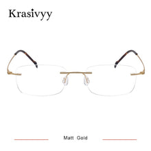Load image into Gallery viewer, Krasivyy BRAND Pure Titanium Rimless glasses Frame Men Ultralight Screwless Myopia Prescription Eyewear Frameless Eyeglasses