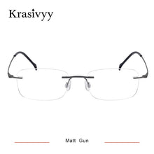Load image into Gallery viewer, Krasivyy BRAND Pure Titanium Rimless glasses Frame Men Ultralight Screwless Myopia Prescription Eyewear Frameless Eyeglasses