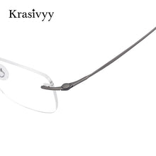 Load image into Gallery viewer, Krasivyy BRAND Pure Titanium Rimless glasses Frame Men Ultralight Screwless Myopia Prescription Eyewear Frameless Eyeglasses