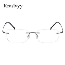 Load image into Gallery viewer, Krasivyy BRAND Pure Titanium Rimless glasses Frame Men Ultralight Screwless Myopia Prescription Eyewear Frameless Eyeglasses