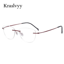 Load image into Gallery viewer, Krasivyy BRAND Rimless Glasses Frame Women Ultralight Pure Titanium Screwless Myopia Prescription Eyewear Frameless Eyeglasses