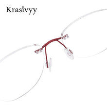 Load image into Gallery viewer, Krasivyy BRAND Rimless Glasses Frame Women Ultralight Pure Titanium Screwless Myopia Prescription Eyewear Frameless Eyeglasses