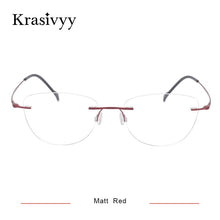 Load image into Gallery viewer, Krasivyy BRAND Rimless Glasses Frame Women Ultralight Pure Titanium Screwless Myopia Prescription Eyewear Frameless Eyeglasses