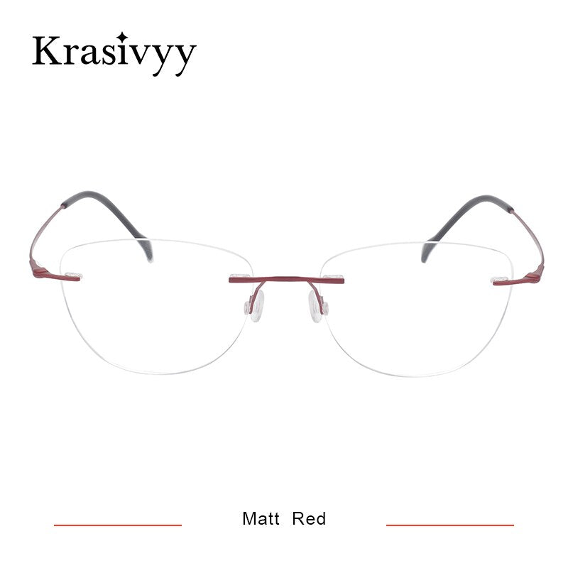 Krasivyy BRAND Rimless Glasses Frame Women Ultralight Pure Titanium Screwless Myopia Prescription Eyewear Frameless Eyeglasses