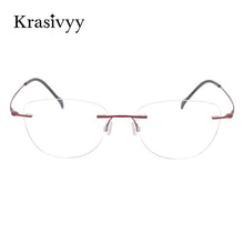 Load image into Gallery viewer, Krasivyy BRAND Rimless Glasses Frame Women Ultralight Pure Titanium Screwless Myopia Prescription Eyewear Frameless Eyeglasses