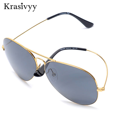 Krasivyy Classic Pure Titanium Sunglasses Men Brand Design Nylon Lens Ultralight Aviation Sun Glasses Women Oculos De Sol