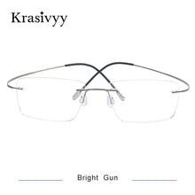 Load image into Gallery viewer, Krasivyy Classic Rimless Glasses Frame Men Ultralight Optical Prescription Eyeglasses Pure Titanium Square Myopia Eyewear