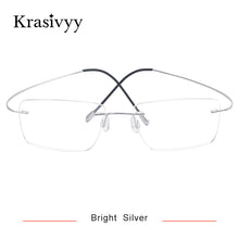 Load image into Gallery viewer, Krasivyy Classic Rimless Glasses Frame Men Ultralight Optical Prescription Eyeglasses Pure Titanium Square Myopia Eyewear