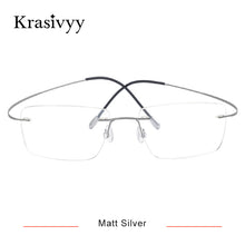 Load image into Gallery viewer, Krasivyy Classic Rimless Glasses Frame Men Ultralight Optical Prescription Eyeglasses Pure Titanium Square Myopia Eyewear