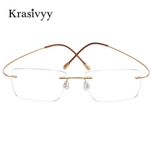 Load image into Gallery viewer, Krasivyy Classic Rimless Glasses Frame Men Ultralight Optical Prescription Eyeglasses Pure Titanium Square Myopia Eyewear