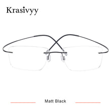 Load image into Gallery viewer, Krasivyy Classic Rimless Glasses Frame Men Ultralight Optical Prescription Eyeglasses Pure Titanium Square Myopia Eyewear