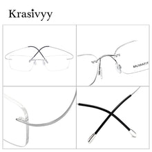 Load image into Gallery viewer, Krasivyy Classic Rimless Glasses Frame Men Ultralight Optical Prescription Eyeglasses Pure Titanium Square Myopia Eyewear