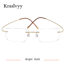 Load image into Gallery viewer, Krasivyy Classic Rimless Glasses Frame Men Ultralight Optical Prescription Eyeglasses Pure Titanium Square Myopia Eyewear