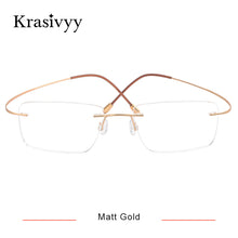 Load image into Gallery viewer, Krasivyy Classic Rimless Glasses Frame Men Ultralight Optical Prescription Eyeglasses Pure Titanium Square Myopia Eyewear