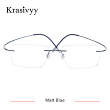 Load image into Gallery viewer, Krasivyy Classic Rimless Glasses Frame Men Ultralight Optical Prescription Eyeglasses Pure Titanium Square Myopia Eyewear