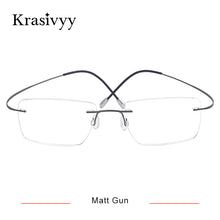 Load image into Gallery viewer, Krasivyy Classic Rimless Glasses Frame Men Ultralight Optical Prescription Eyeglasses Pure Titanium Square Myopia Eyewear