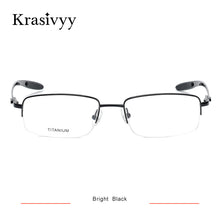 Load image into Gallery viewer, Krasivyy Half Frame Glasses Men  Carbon Fiber Square Optical Prescription Eyeglasses Women 2023 Myopia Eyewear Frame