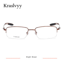 Load image into Gallery viewer, Krasivyy Half Frame Glasses Men  Carbon Fiber Square Optical Prescription Eyeglasses Women 2023 Myopia Eyewear Frame