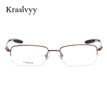 Load image into Gallery viewer, Krasivyy Half Frame Glasses Men  Carbon Fiber Square Optical Prescription Eyeglasses Women 2023 Myopia Eyewear Frame