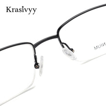 Load image into Gallery viewer, Krasivyy Half Frame Glasses Men  Carbon Fiber Square Optical Prescription Eyeglasses Women 2023 Myopia Eyewear Frame
