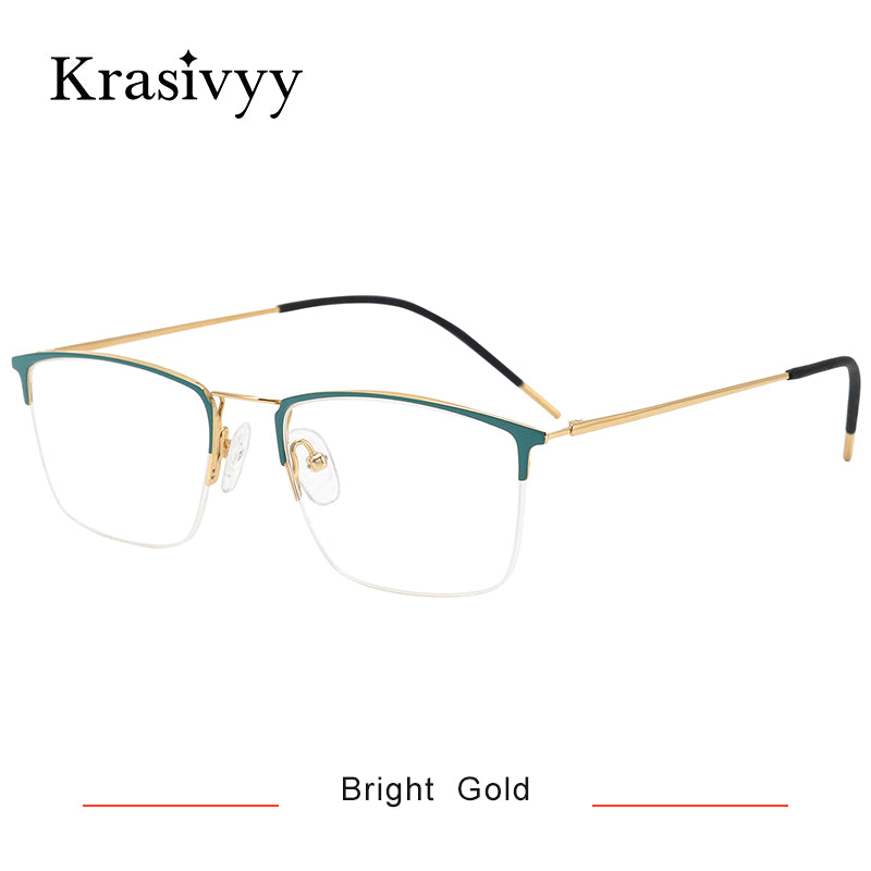 Krasivyy  Pure Titanium Glasses Frame Men Square Myopia Prescription Eyeglasses 2023 Male Full-Rim Optical Korean Eyewear