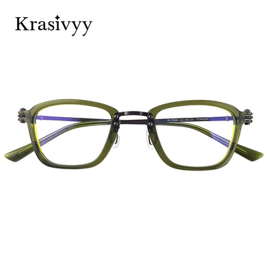 Krasivyy  Titanium Glasses Frame Men Optical Myopia Prescription Acetate Eyeglasses Frame Women 2023 Brand Eyewear