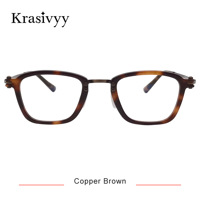 Krasivyy  Titanium Glasses Frame Men Optical Myopia Prescription Acetate Eyeglasses Frame Women 2023 Brand Eyewear